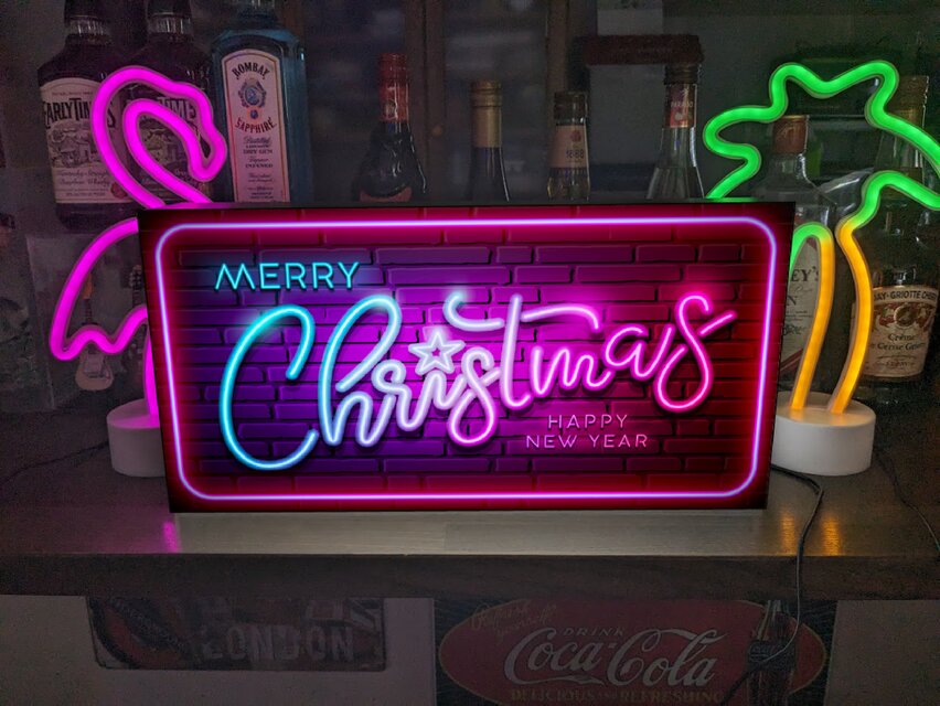 Lサイズ】メリー クリスマス イルミネーション サンタクロース ネオン