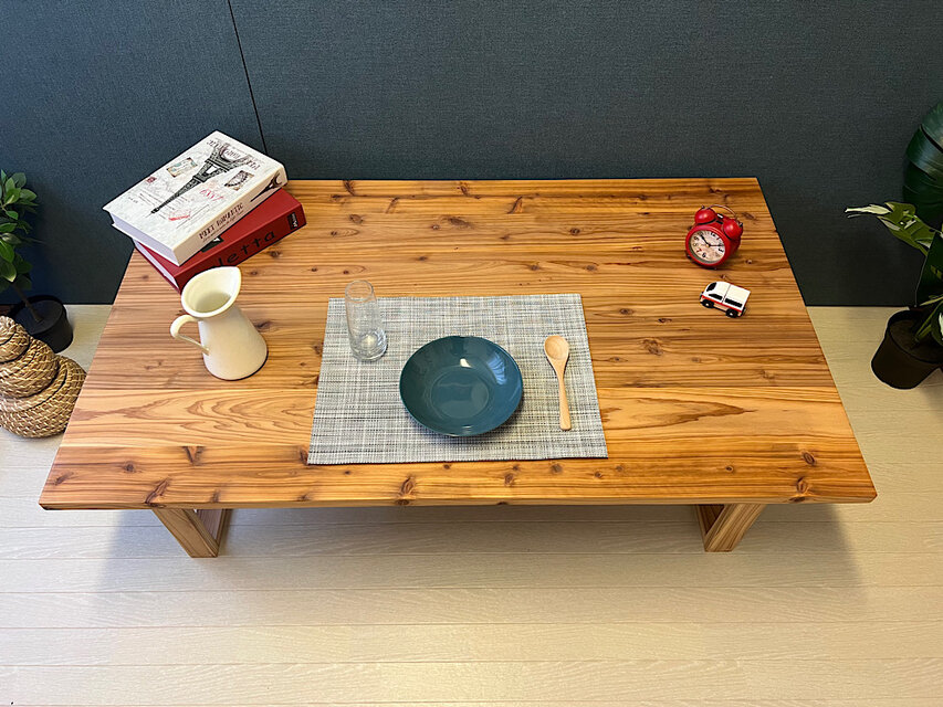 補強跡あり 木製テーブル 長方形