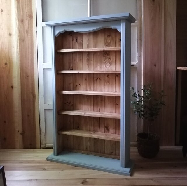 ヴィンテージ ディスプレイチェスト『 Vintage Shelf 』H1050 ブルー