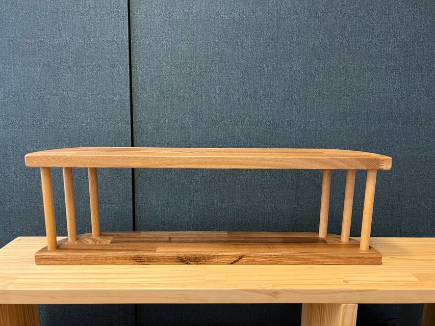 送料無料】 小物置きシェルフ 柱ラウンド形 タモ 60cm ウォール