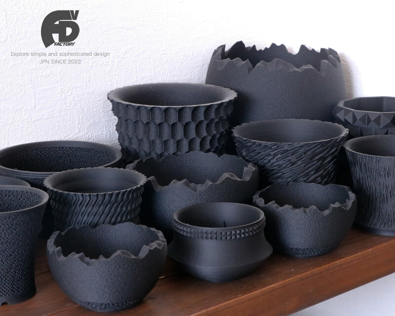 Adv-024-L (140×84) 植木鉢 おしゃれ シンプル 黒 プラ鉢 多肉 塊根