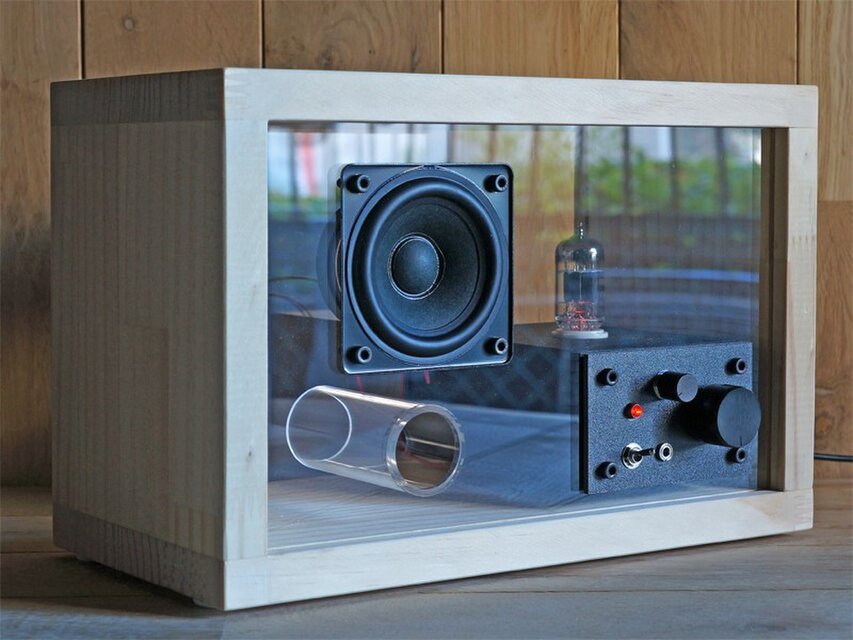 真空管アンプ 本体 透明アクリル XH-A201 2019年製 真空管アンプ 本体