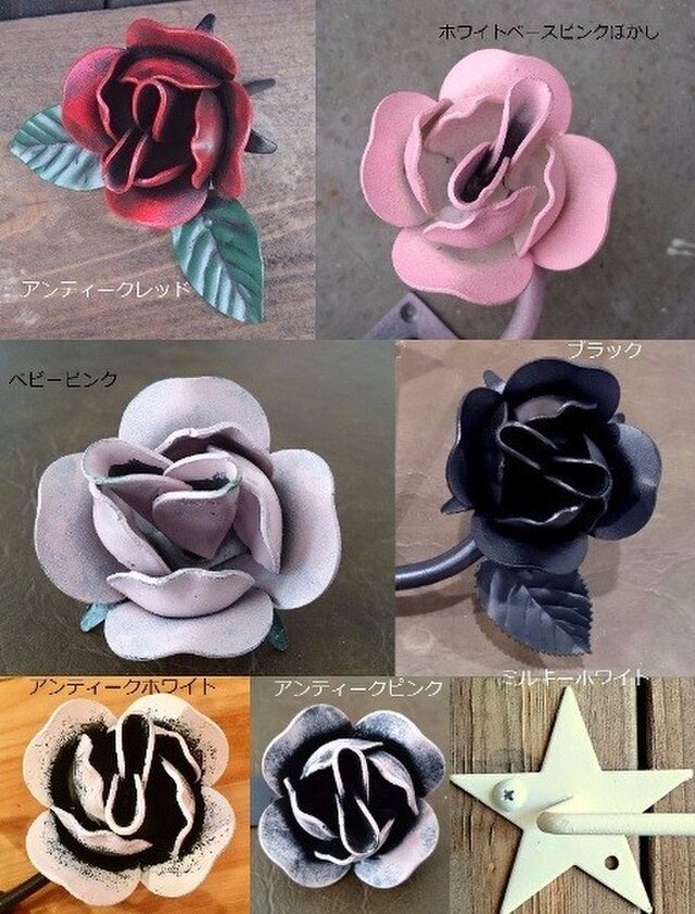 受注製作】アイアン薔薇の壁飾り/窓飾り/妻飾りウォールデコレーション