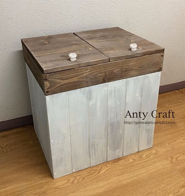 分別ゴミ箱 45L×2袋対応 ハンドメイド アンティーク風ダストボックス