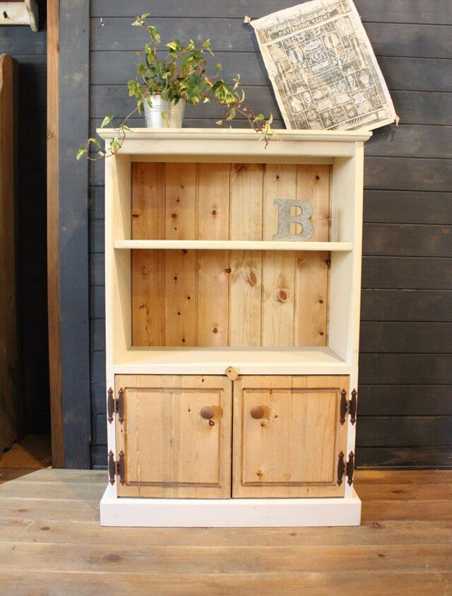 シャビーなブックシェルフ90 本棚 アンティークホワイト | iichi 日々