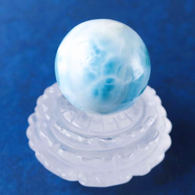 ラリマー・スフィア 25mm 天然石 丸玉 置物 コレクション Larimar
