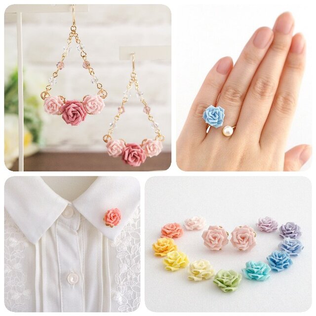 キャンディローズのヘアピン （ つまみ細工＊受注制作 ） | iichi 日々