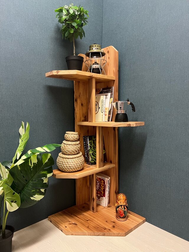 送料無料】コーナーラック ツリー マガジンラック 小物置き 杉 | iichi