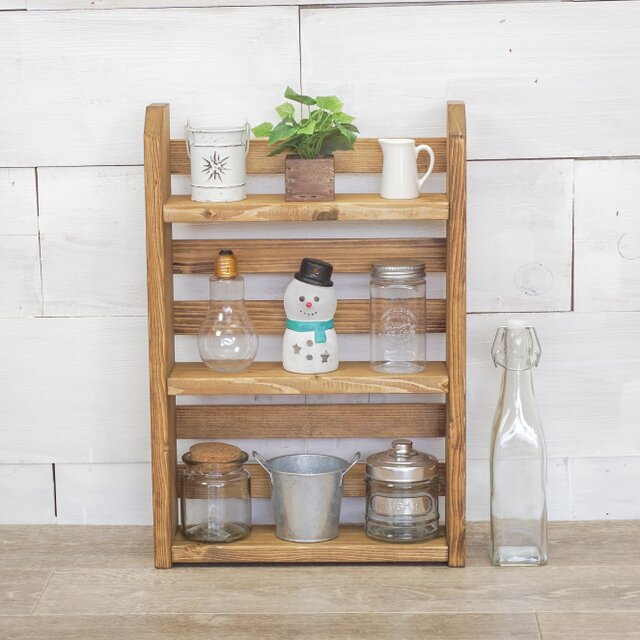 ①木のスパイスラック34 3段【受注】 | iichi 日々の暮らしを