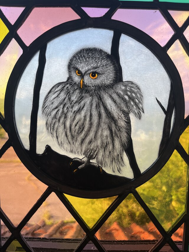 絵付けステンドグラス ふくろう | iichi 日々の暮らしを心地よくする