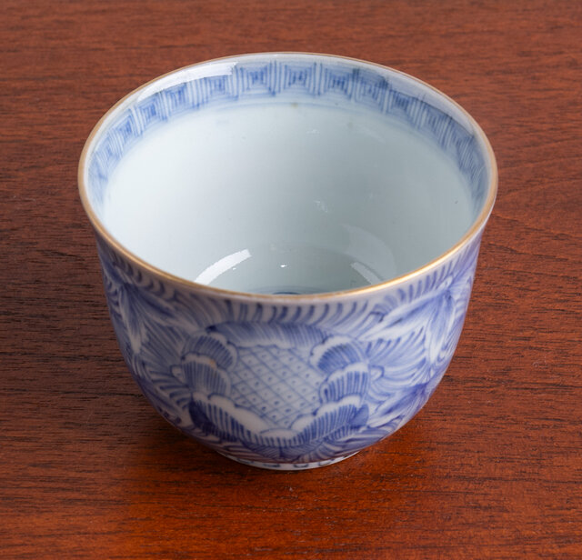 古伊万里 染付 線描き花卉文 向付 江戸後期 E1082B | iichi 日々の