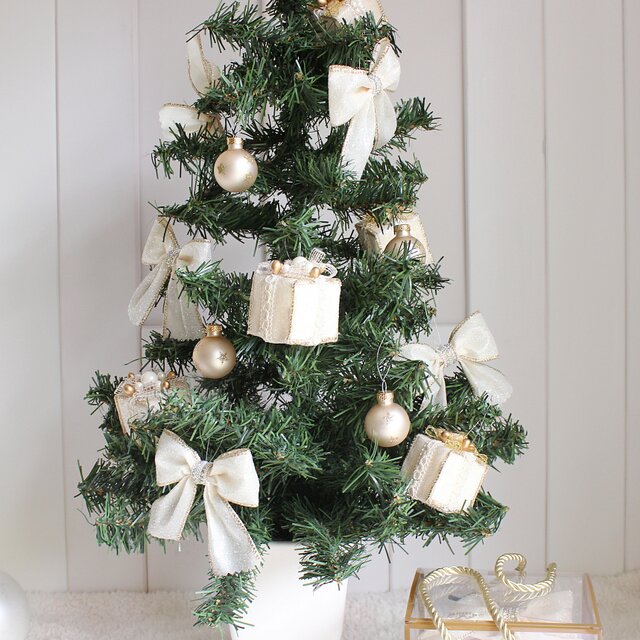 オーナメントセット リボンオーナメント プレゼントボックス ガラス