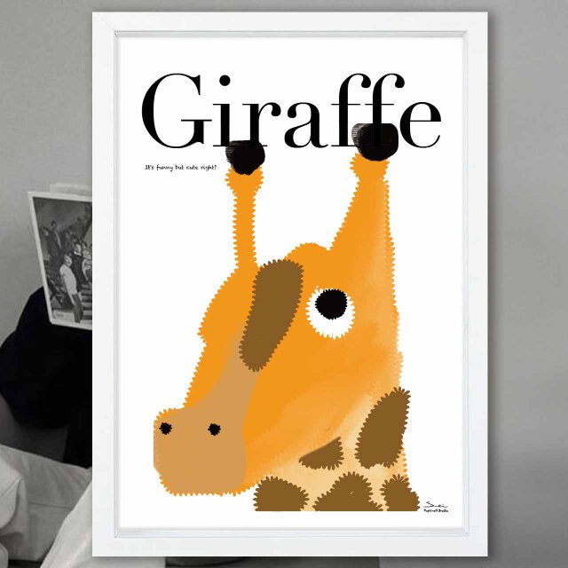 キリンです 送料無料 イラスト アート ポスター アートポスター A4〜A0