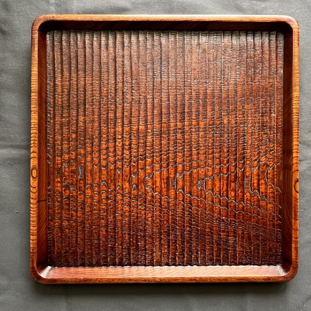 欅拭漆我谷盆(けやきふきうるしわがたぼん)折敷トレイ wagata №8701