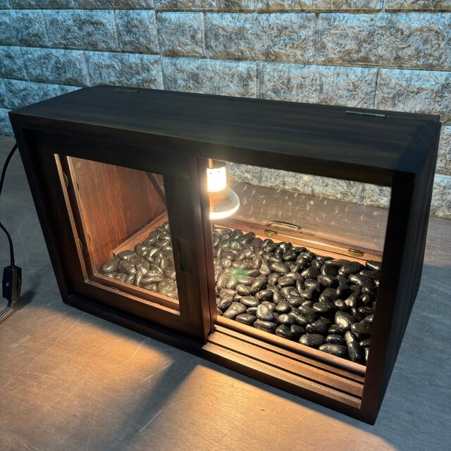 木製ホットショーケース 焼き芋保温ディスプレイケース【ダーク