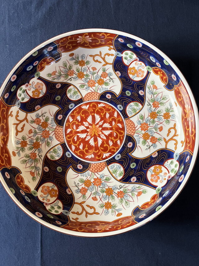 美濃焼 前畑陶器 庫山窯 色絵深皿 直径30cm yk274 | iichi 日々の