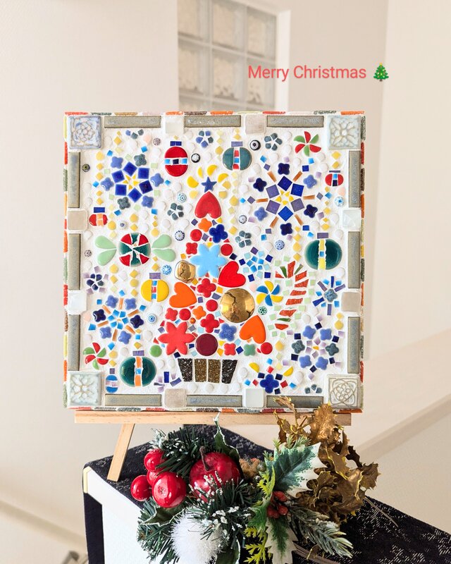 モザイクタイルアート クリスマスの壁飾り | iichi 日々の暮らしを