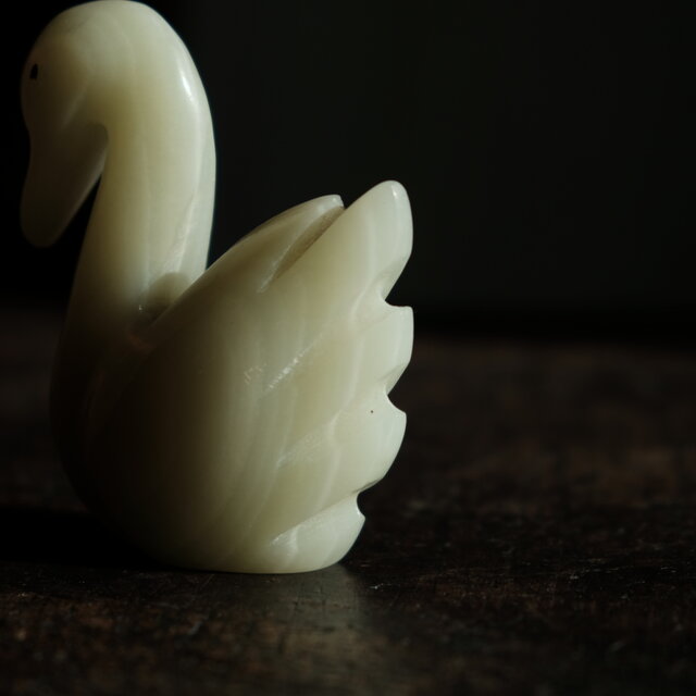 天然石の白鳥◇天然石のオブジェ オニキス ビンテージ インテリア