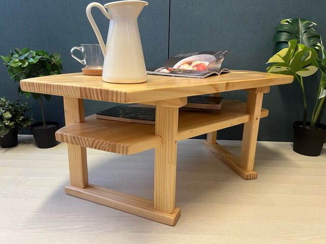 送料無料】 ローテーブル 扇形 90cm 45cm 35cm パイン ナチュラル