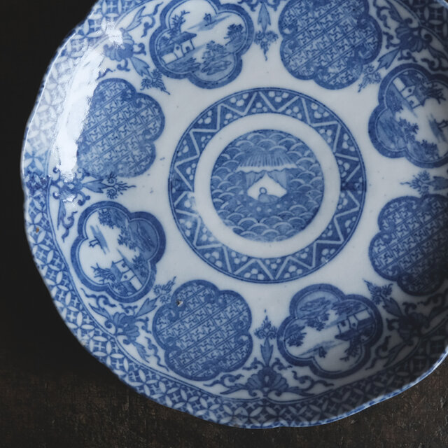 古美術なデザイン◇時代物 印判七寸中皿 骨董・antiques 骨董のある