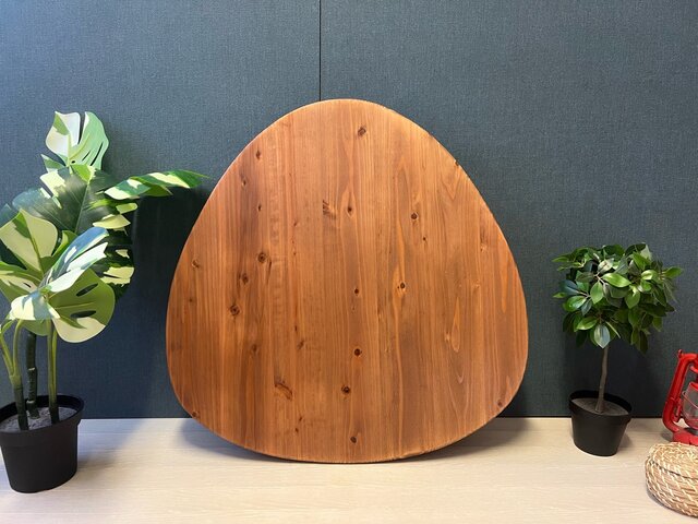 送料無料】 ローテーブル おにぎり 約70cm 杉 ブラウン 折り畳み 木組