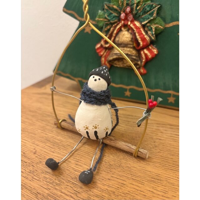 クリスマス【黄昏スノーマン】オーナメント 置物 雪だるま 冬 季節の