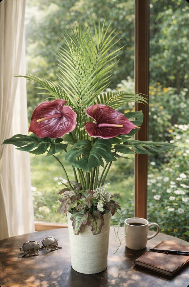 光触媒 人工観葉植物 ウォールグリーン フェイクグリーン アレカヤシと