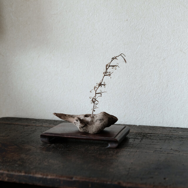 時代天然木花台に流木◇インテリアオブジェ アンニュイ 古民家 乾き