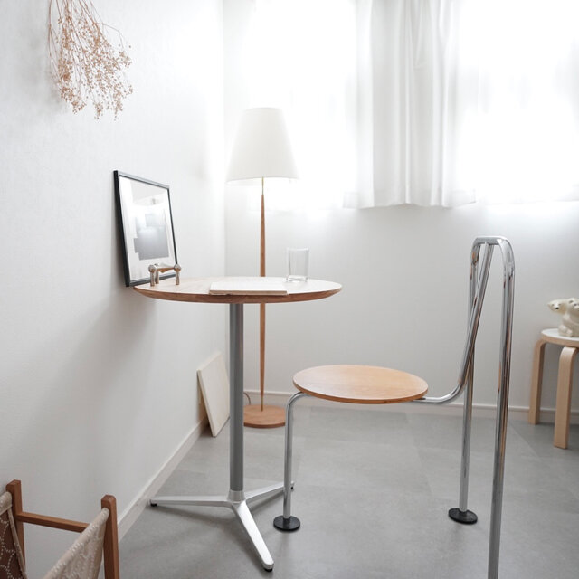 直径60cm/カフェテーブル/オーク無垢材/丸テーブル/高さ指定可・脚