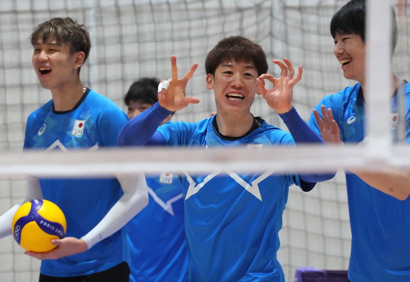 バレー男子日本代表、本番会場で初練習 ブラン監督「サーブが鍵