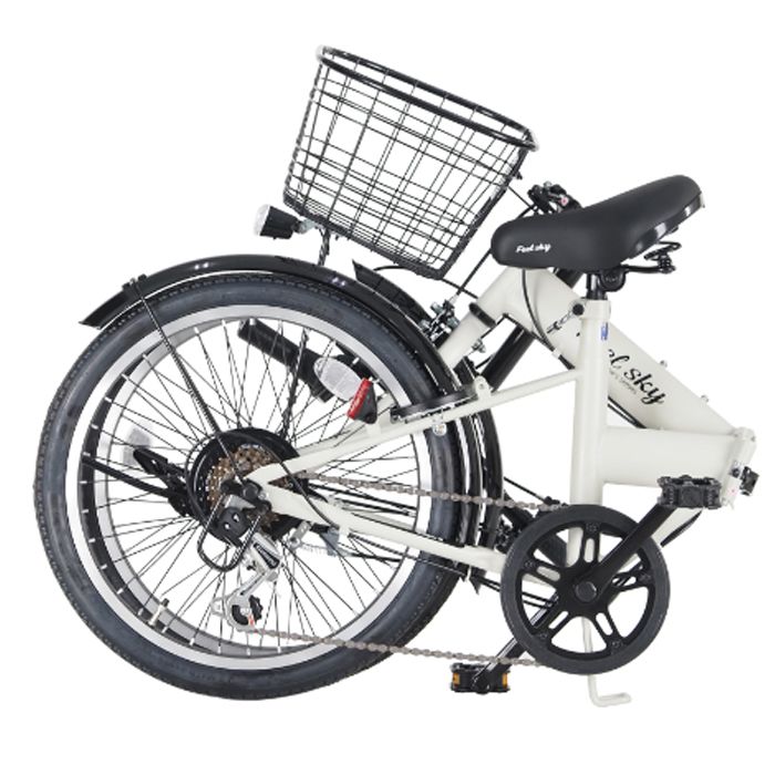 Feel sky 折畳自転車20 6段LEDオート ブラックの通販｜折り畳み自転車