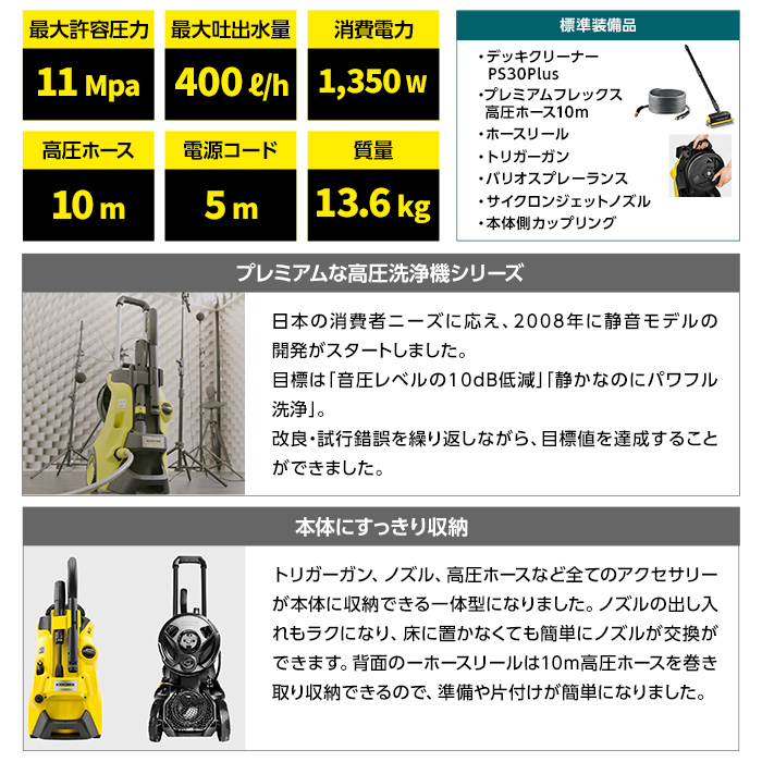 KARCHER(ケルヒャー) 高圧洗浄機 K4プレミアムサイレント60Hz(西日本