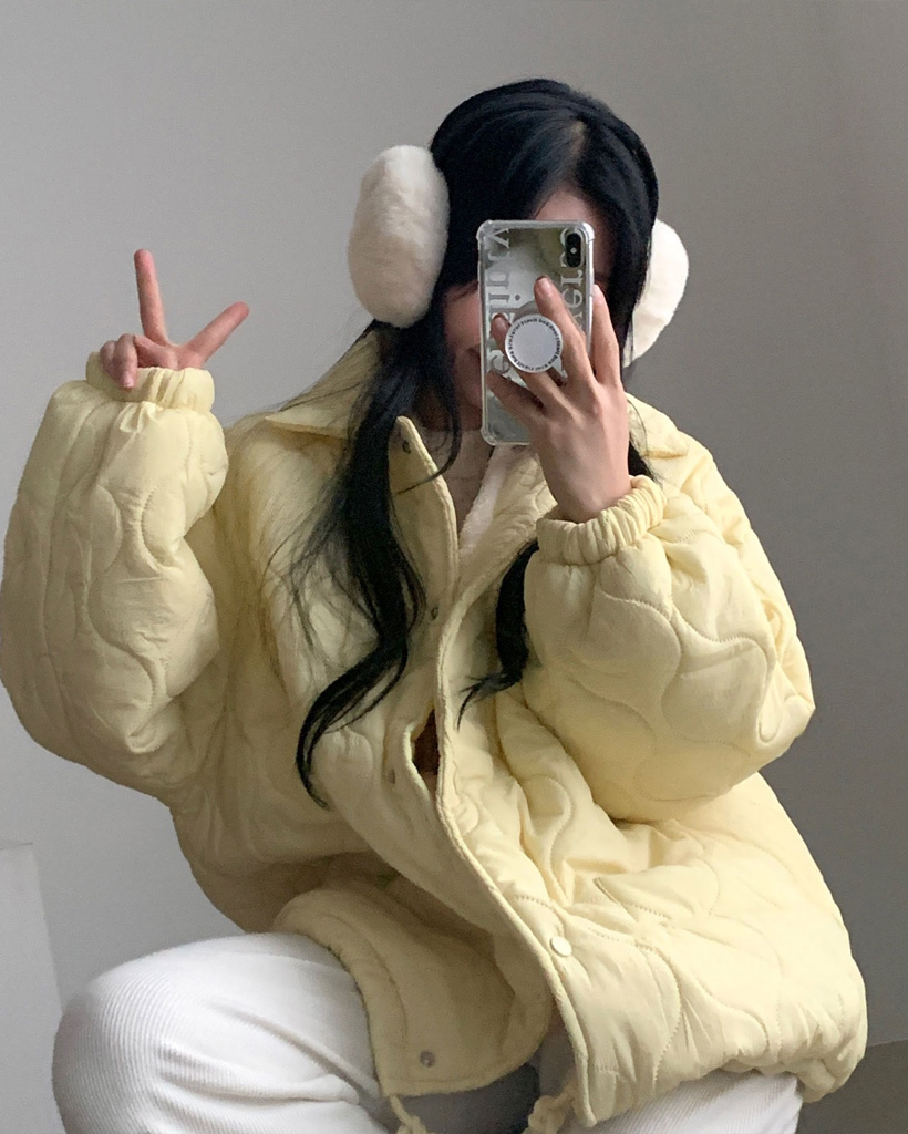 裏地起毛] オーバーサイズキルティングダウンジャケット(6color