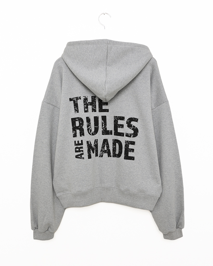 ユニセックス）ルーズアメリカンフードダブルジップパーカー