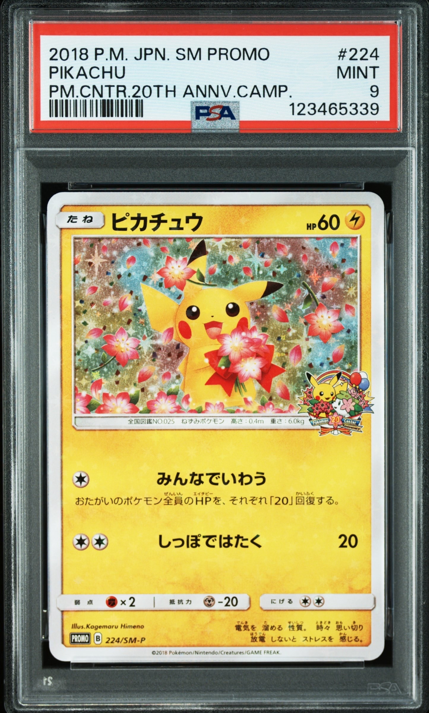 PSA9】ピカチュウ: プロモ[SM-P 224](プロモーションカード「SM-P」) 1