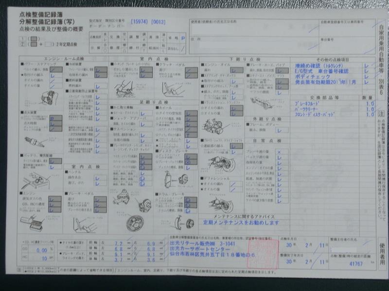 7年目の車検（ホンダ フィット・GE系）by M7.4 - みんカラ