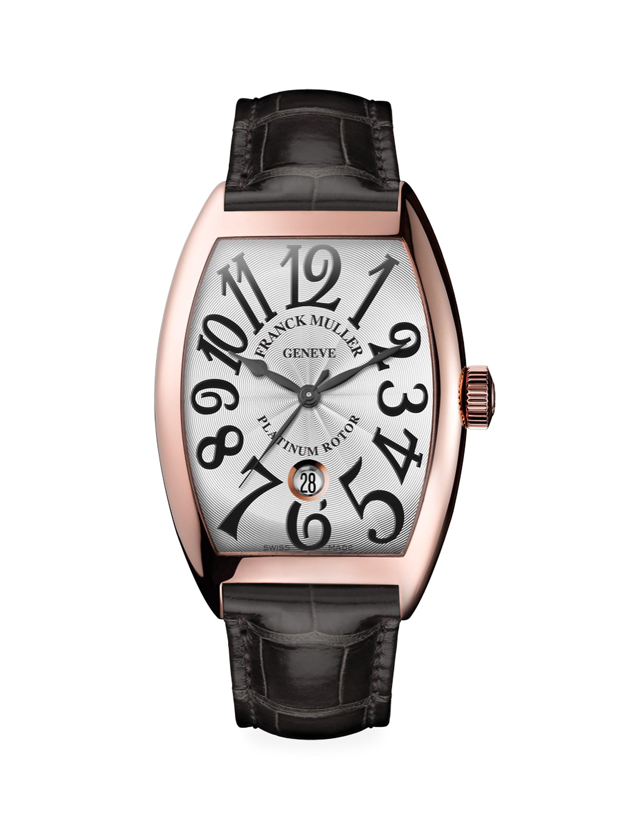 Franck Muller Cintree Curvex 47MM Stainless Steel Alligator Strap
