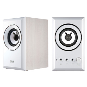 MM-SPWD2WH【木製2chマルチメディアスピーカー（ホワイト）】優れた