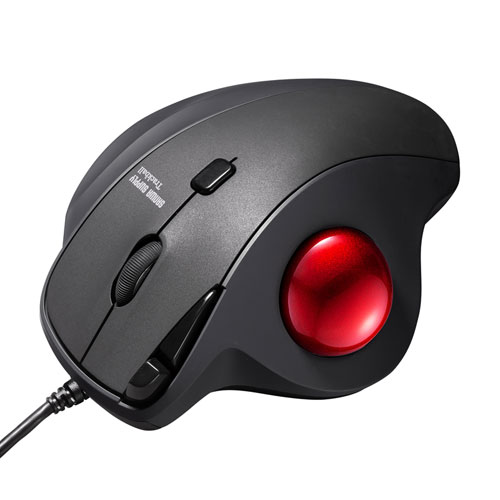 MA-TB184BK【有線トラックボール（静音・5ボタン・親指操作タイプ