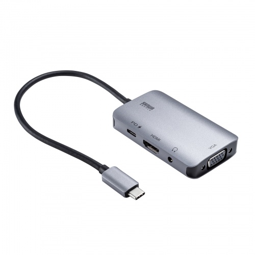 AD-ALCHV02【USB Type-C-HDMI/VGA変換アダプタ（4K/30Hz/PD対応