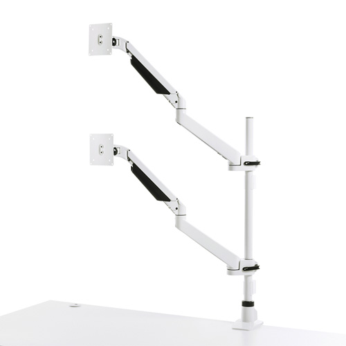 CR-LA1303W【水平垂直多関節液晶モニターアーム（上下2面・ホワイト