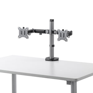 CR-LA1503BK【水平多関節液晶モニタアーム(上下2面)】2面モニタ搭載