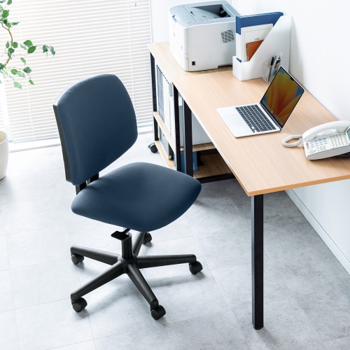 SNC-T163BL【高耐荷重オフィスチェア（ブルー）】コンパクトながら頑丈