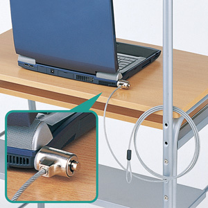 SL-31【ノートパソコンセキュリティキット】錠とワイヤーが一体型