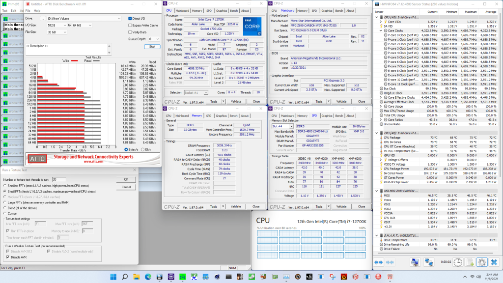 SkatterBencher #31: Intel Core i7-12700K Overclocked to 5400 MHz