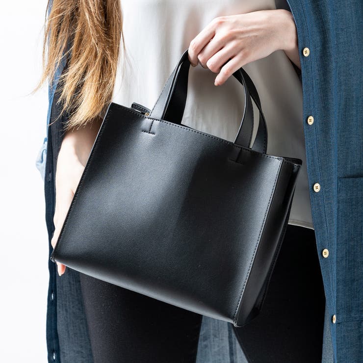 PUレザー スクエア 高見え ミニ トートバッグ[品番：MURB0000013