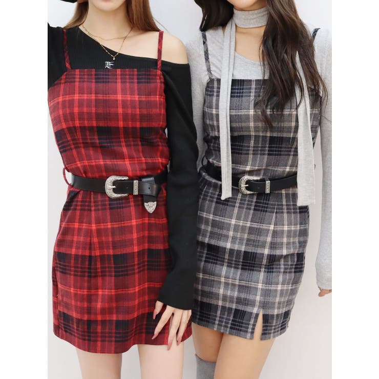 チェックミニワンピース[品番：MKSW0061450]｜EVRIS（エブリス）の