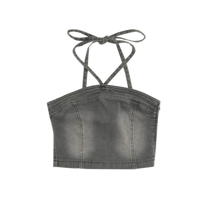ホルターネックデニムビスチェ【セットアップ着用可能】[品番