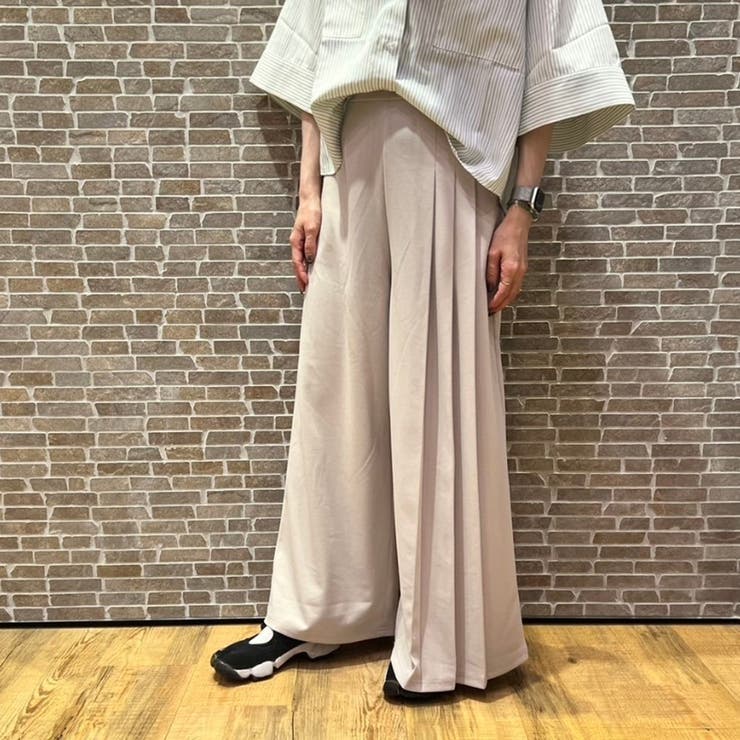 アシンメトリー サイドプリーツパンツ[品番：NICW0005658]｜NICOLE