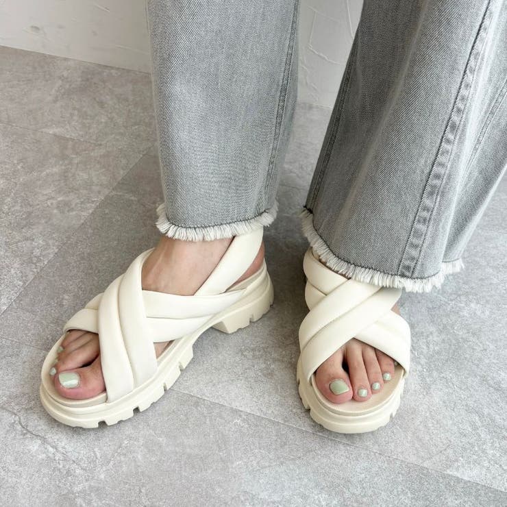 ORiental TRaffic】クロスベルト厚底サンダル/41243[品番：ORTS0008729